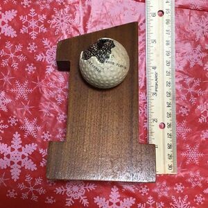 Vintage wooden hole in one golf trophy, ready for placard